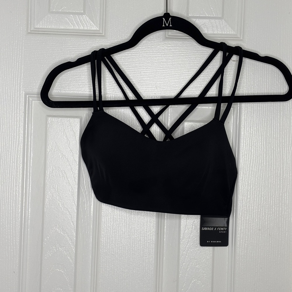 NWT Small Savage X Fenty Strappy Black Sport Bralette